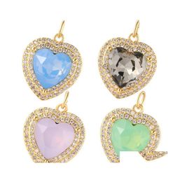 Charms Big Zircon Heart For Jewelry Making Supplies Boho Gold Dangle Charm Diy Earrings Necklace Bracelet Keychain Accessoriescharms Otvok