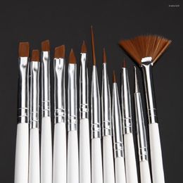 Nail Art Kits 12pcs UV Gel Acrylic Brush Set Builder Painting Pen Design Liquid Powder Drawing Carving Tool Manicur