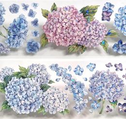 Gift Wrap Vintage Hydrangea Purple Floral Shell Shiny Washi PET For Card Making DIY Scrapbooking Plan Decorative Sticker