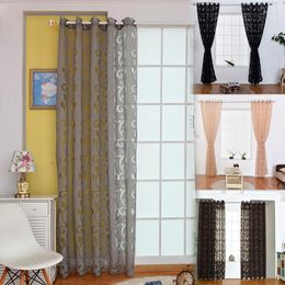 Curtain Sheer Curtains For Living Room Bedroom Flowers Jacquard Fabrics Blackout Window Screening