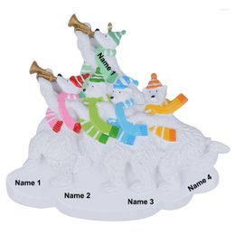 Christmas Decorations Polar Bear Family Of 4 Polyresin Glossy Personalized Tree Ornament For Home