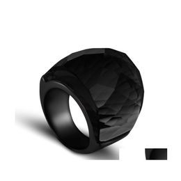 Cluster Rings Classic Fashion Men And Women High Quality Metal Black Party Ring Jewellery Drop Delivery Dhb1L
