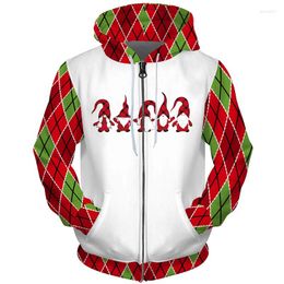 Men's Hoodies Cloudstyle Zipper 3D Printed Christmas Style Hooded Hoodie Streetwear Long Sleeves Casual Sweatshirt Men