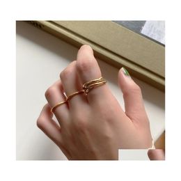 Cluster Rings Siology 925 Sterling Sier Three Layers Glossy Close Loop Minimalist Design Elegant For Women 2021 Japan Jewelry Drop D Dho5J