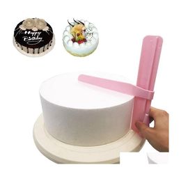 Cake Tools S Adjustable Height Scraper Fondant Spatas Edge Smoother Diy Decoration Accessories Level Rotating Drop Delivery Home Gar Dhj8G