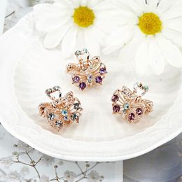 Beauty Women Fashion Hair Clip Ribbon Creative Butterfly Crystal Alloy Rhinestone Barrette Hairpin Headband Korean Hair Accessories 1355