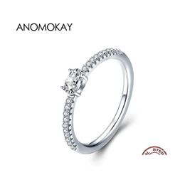 Cluster Rings Anomokay Sterling Sier 925 Clear Cubic Zirconia Engagement Wedding For Women Love Promise Statement Jewellery Drop Delive Dhwaf