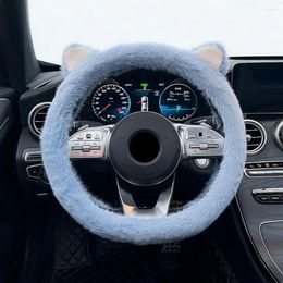 Steering Wheel Covers Delicate Easy To Instal 38cm Soft Plush Cover Anti-scratch No Shedding Sleeve For Car