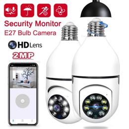2MP E27 LED Bulb Surveillance Camera Night Vision Full Color Automatic Human Tracking 4x Digital Zoom Video Indoor Security Monitor