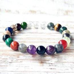 Link Bracelets Wholesale 8mm Mix Healing Crystals Energy Bracelet Tiger Eye Lapis Lazuli A Grade Malachite Labradorite Mixed