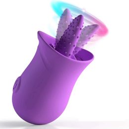 Beauty Items G Spot Silicone Vibrator With Tongue Licking Nipple Stimulator 10 Levels sexy Toys Powerful Motor For Women