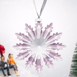 Christmas Decorations C&H Pink K9 Crystal Snowflake Shape Ornaments Wedding Decorate Accessories 4.1 Inch Window Hanging Pendant Decoration
