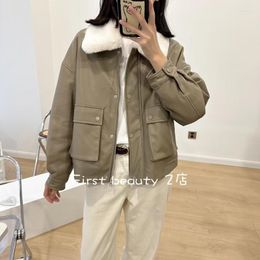 Women's Trench Coats 2023 Winter Women'S Youth Retro European And American Motorcycle Style Detachable Fur Collar Jacket Casual Commute