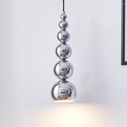 Pendant Lamps Lighting Dining Room Black Lamp Iron Bubble Glass Hanging Planets Lustre Suspension
