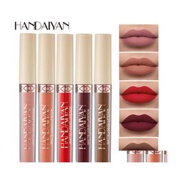 Lip Gloss Drop Handaiyan Matte Liquid Lipstick Long Lasting Nude Veet Waterproof Red Pigment Women Makeup Delivery Health Beauty Lips Dhvs6