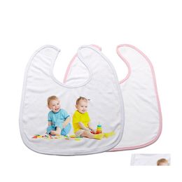 Table Napkin Sublimation Heat Transfer Surface Polyester Cotton Baby Bib Saliva Towel Can Drop Delivery Home Garden Textiles Dharh