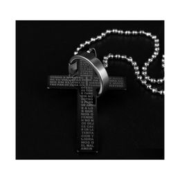 Pendant Necklaces Cross Necklace Men Beautifly Jewelry Jesus Bible Ring Drop Delivery Pendants Dhfyr