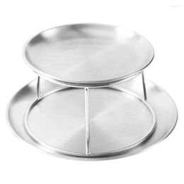 Plates Seafood Platter Sea Plate Snack Dessert Dinner Kitchen Gadget (Silver) Japanese Dish Set