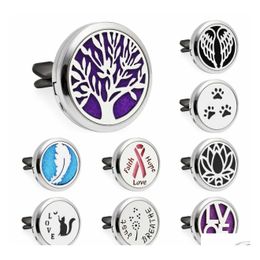 Essential Oils Diffusers Designs 30Mm Aromatherapy Oil Diffuser Locket Magnet Opening Car Air Freshener With Vent Clip Inventory Who Dhneh