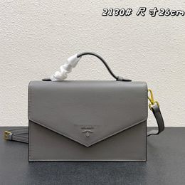 Cowhide Leather Crossbody Bags Triangle Cover Envelope Handbag Women Shoulder Handbags Double Zippers Large Capacity Flip Wallet