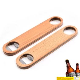 Custom Wood Handle Bottle Bar Blade Beer Bottle Vintage Wooden Handle Stainless Steel Bartender Bottle