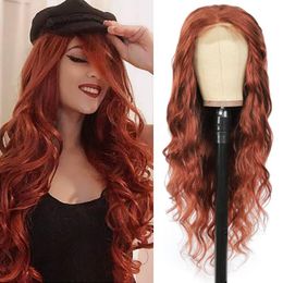 Lace Wigs 4X4 Closure Human Hair Colored Copper Red Long Body Wave Brazilian For Black Women Non-Remy IJOY