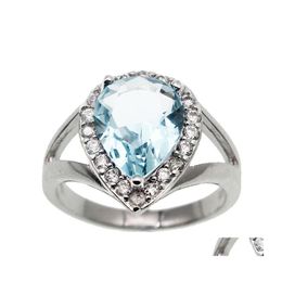 Cluster Rings Hermosa Ring For Women Size 8 Pretty Shiny Blue/Greentopaz Fashion Holiday Party Show Drop Delivery Jewellery Dhmgd