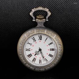 Pocket Watches Steampunk Open Face Watch Roman Numerals Quartz Necklace & Fob Chain Clock Relogio De Bolso