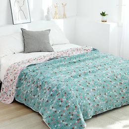 Blankets Pure Cotton Sofa Cover Blanket All Season Throw Fashion Flowers Dust Towel For Office Car Bedspread