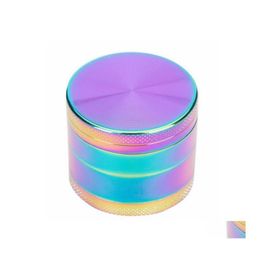 Accessories 4Layer Dazzle Colour Tobacco Grinder Smoke Classic Flat Zinc Alloy Metal Dry Herb Drop Delivery Home Garden Household Sun Otfjq