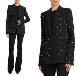Spring Diamonds Crystal Women Pants Suits For Wedding Black Mother of the Bride Suit Evening Party Blazer Guest Wear 2 Pieces