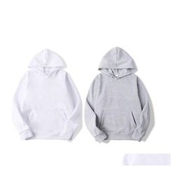 Other Festive Party Supplies Sublimation Blank Hoodies White Hooded Sweatshirt For Women Men Letter Print Long Sleeve Diy Polyeste Dhk45