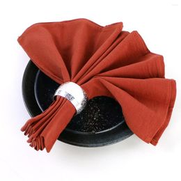 Table Napkin Rust Red Cotton Fabric Dinner Cloth Napkins Serviette Towels Family Kitchen Mat Weddings Party Easter Ramadan Decoration