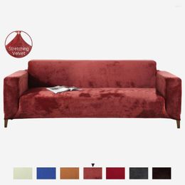 Chair Covers Velvet Sofa For Living Room Grey Blue Red Plush Elastic Slipcover Couch Cover Stretch Towel L Shape Need 2 Piece