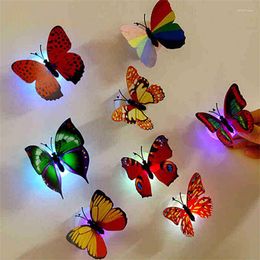 Night Lights 1pcs Luminous Colour Changing Cute Butterfly Pattern Led Light Home Room Desk Wall Decor Creative Christmas Day Party