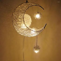 Pendant Lamps Modern Ceiling Moon Star Chandelier Children Bedroom Hanging Lamp Christmas Decorations For Home