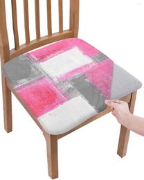 Chair Covers Oil Painting Abstract Texture Pink Seat Cushion Stretch Dining Cover Slipcovers For Home El Banquet Living Room