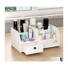 Storage Boxes Bins Makeup Organiser For Cosmetics Diy Splicing Pvc Large Capacity Cosmetic Jewellery Der Container Drop Delivery Hom Dhkoj