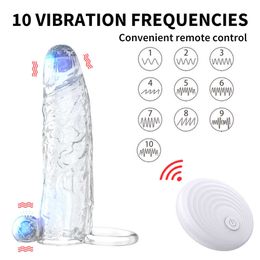 Sex toys Massager Wireless Remote Control Penis Vibrating Ring Sleeve for Extender Delay Ejaculation Enlargement Sex Toys Men