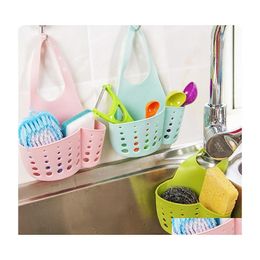 Storage Holders Racks Sink Shelf Soap Sponge Holder Clip Dish Drainer Drying Rack Sile Basket Bag Bathroom Kitchen Accessories Too Dhvle
