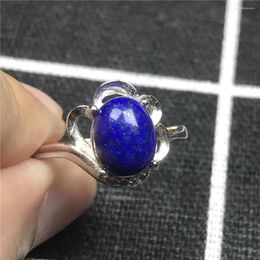 Cluster Rings 8x6mm Top Natural Royal Blue Lapis Lazuli Ring Jewellery For Woman Lady Man Love Gift Beads Crystal Gemstone Adjustable