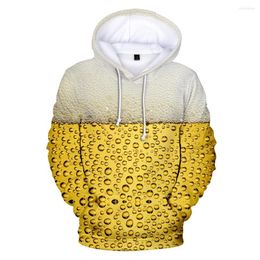 Men's Hoodies 2023 Winter Spring Autumn Fashion Sport Casual Beer 3D Printed Coat Pullover Hoody Fleece Drawstring Hooded Soft Warm