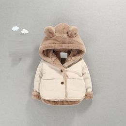 Jackets Girl Boy Baby Winter Clothing Outfits Thick Warm Cotton Outerwear For Born Boys Girls Clothes Casual Hooded Jacket Coats