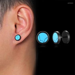 Stud Earrings Stylish For Men Daily Street Wear Jewellery Multi-color Stainless Steel Male Boy Small Ear Accessory