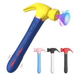 Beauty Items Women G Spot Vibrator 4 In 1 Magic Wand 7-Frequency Sucking Hammer Shape Rechargeable Sucker Vibration sexy Toy For Couple Adults