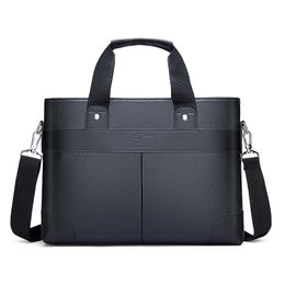 Briefcases Men's Briefcase PU Leather Handbag Bag Luxury Business Purse Male Shoulder Office