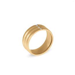 Cluster Rings Dasein ACC Winter 18k High Colour Retention Zircon Unique Design Stainless Steellayered Gold Plated Triple Ring For Women