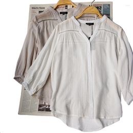 Women's Blouses Fashion Woman 2023 Ladies Tops White Gray Long Sleeve Casual Formal Shirts Crop Leisure Loose