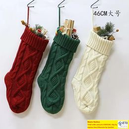 2021 Personalised High Quality Knit Christmas Stocking Gift Bags Knit Christmas Decorations Xmas stocking Large Decorative Socks