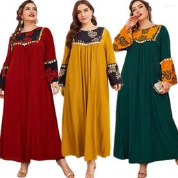 Ethnic Clothing Plus Size 4XL Abaya Dubai Kaftan Sequins Maxi Dress Women Muslim Jilbab Eid Ramadan Caftan Islamic Arab Robe Gown